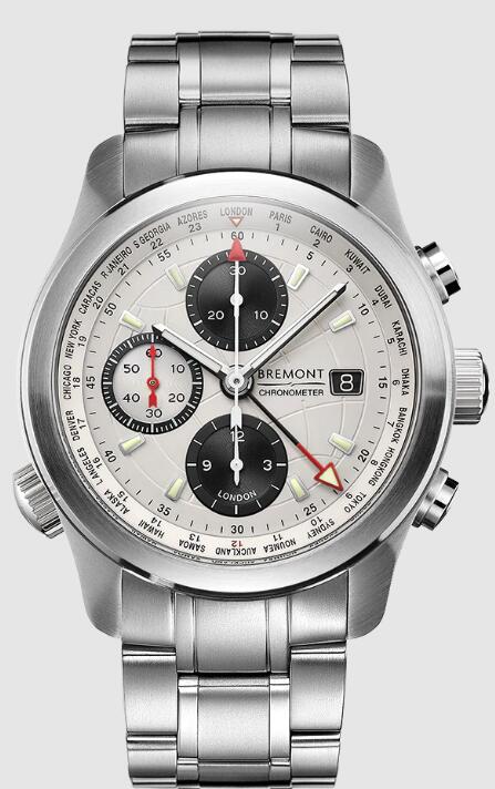 Replica Bremont Watch Altitude Pilot Chronographs ALT1-WT White Dial Steel Strap